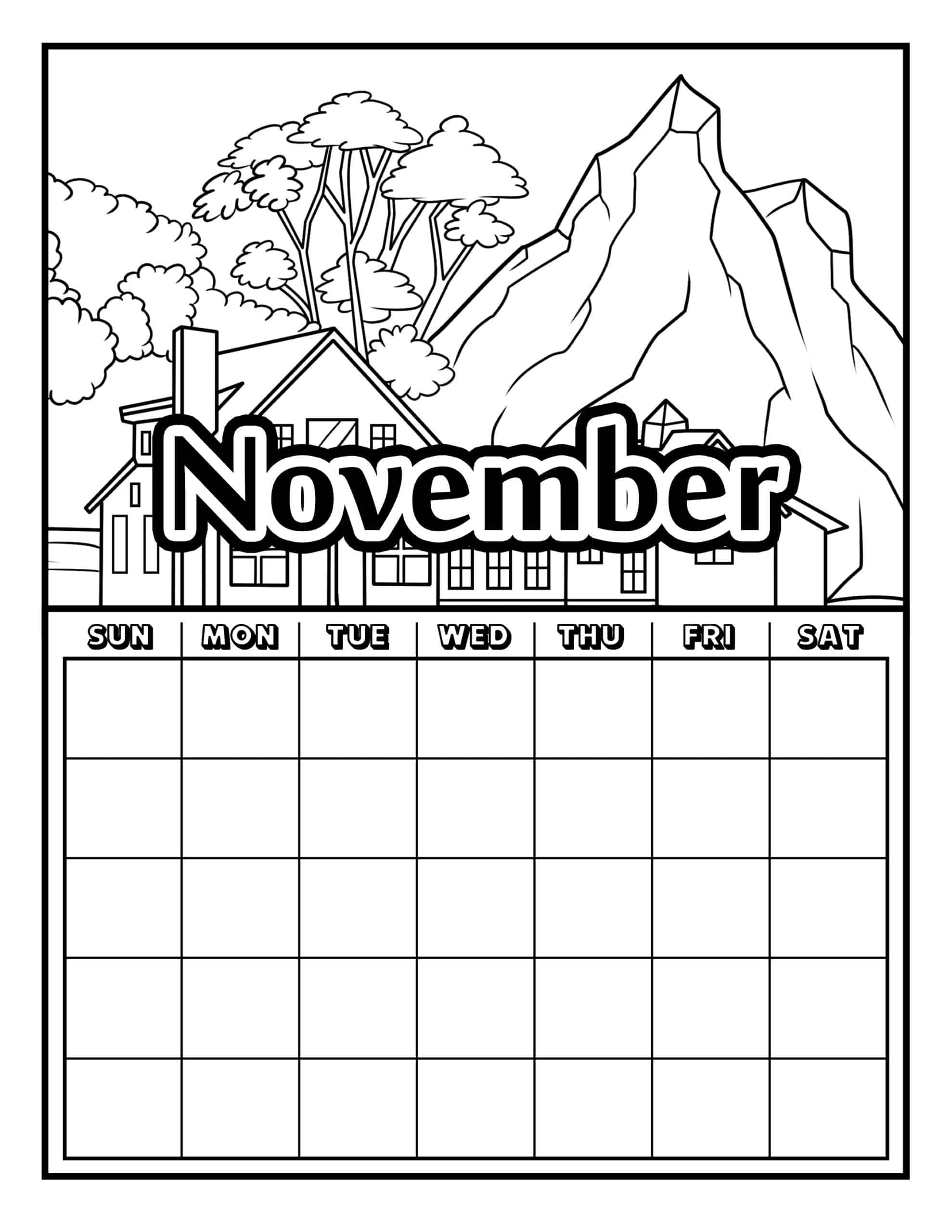 Coloring pages for november