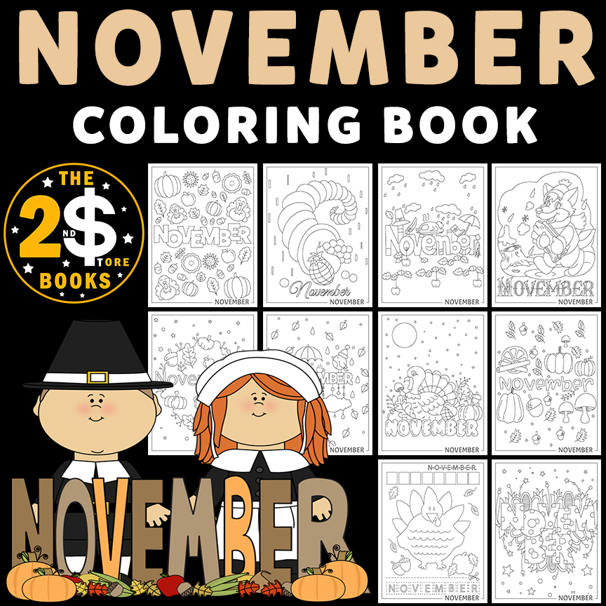 Calendar november coloring book