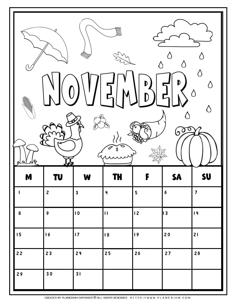 Coloring calendar