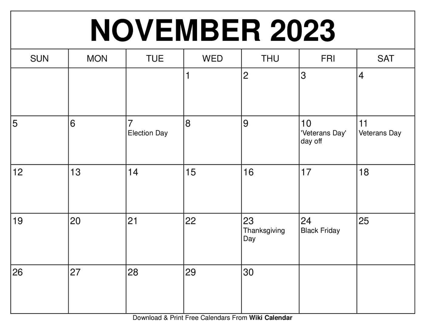 Free printable november calendar wiki calendar