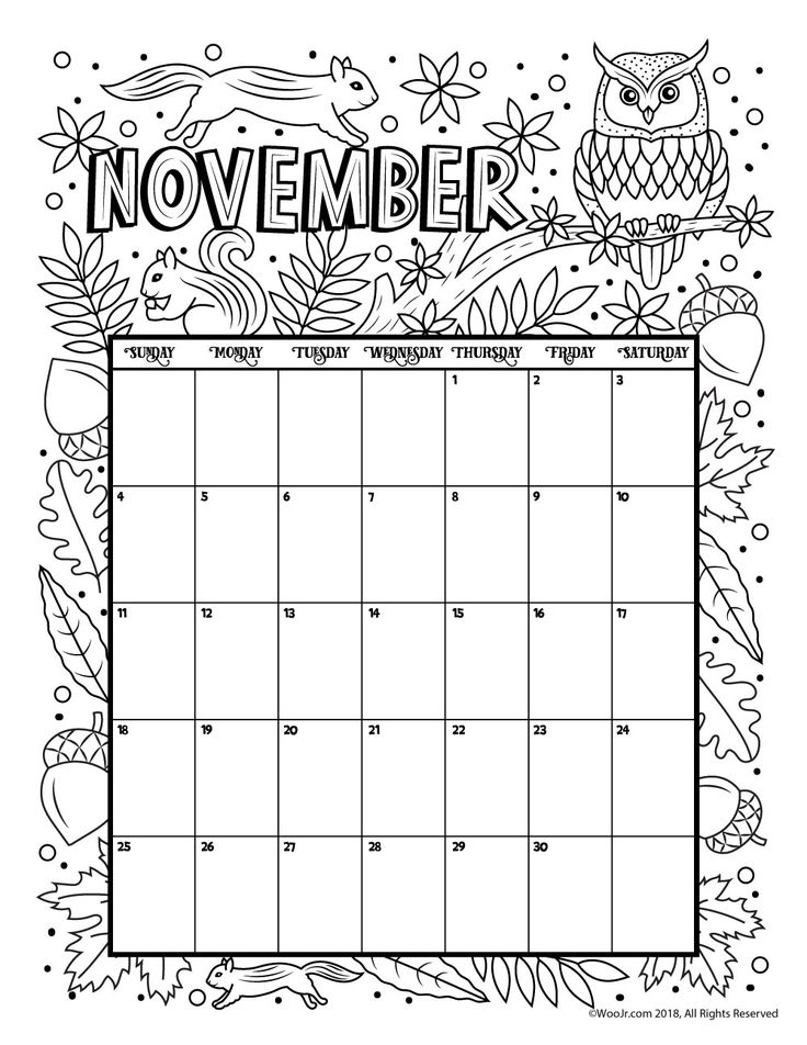 November coloring calendar page woo jr kids activities childrens publishing kids calendar coloring calendar calendar printables