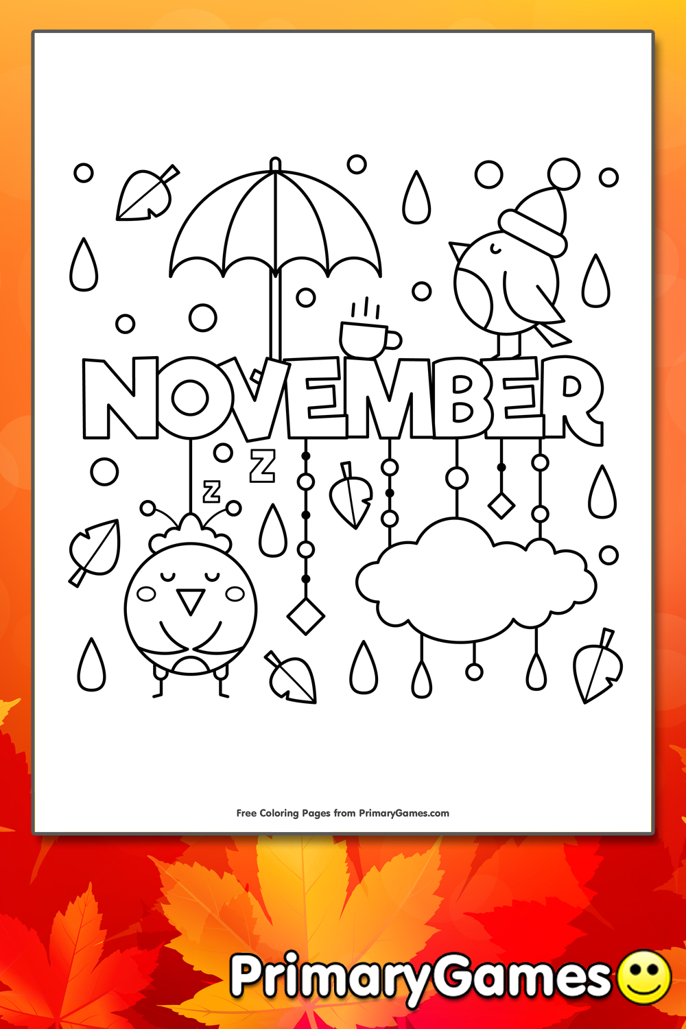 November coloring page â free printable pdf from