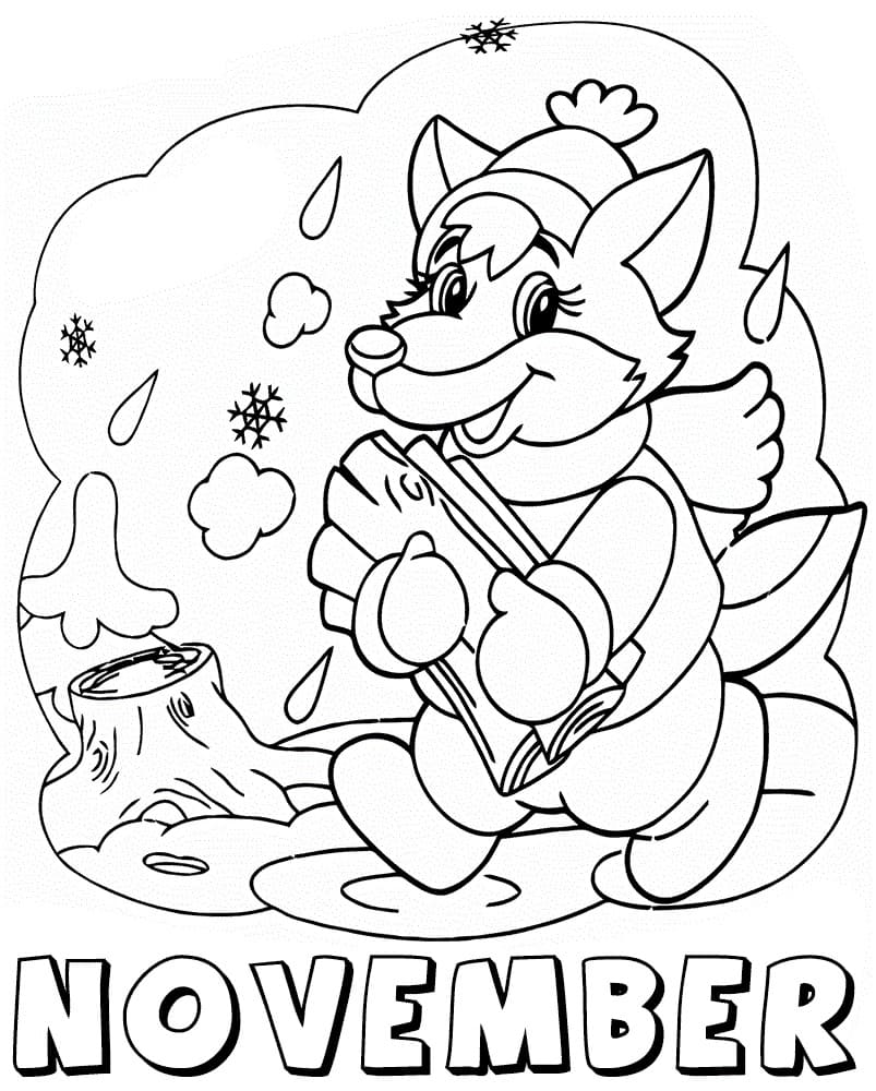 November image coloring page