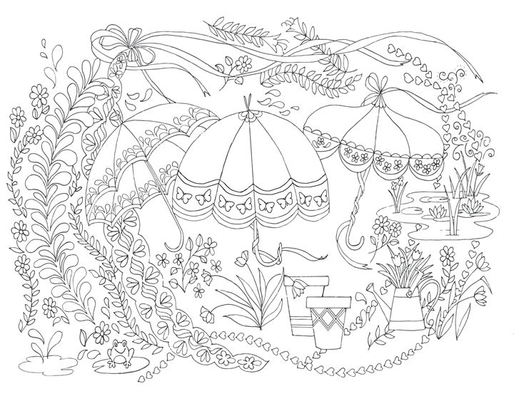 Rainy day coloring page