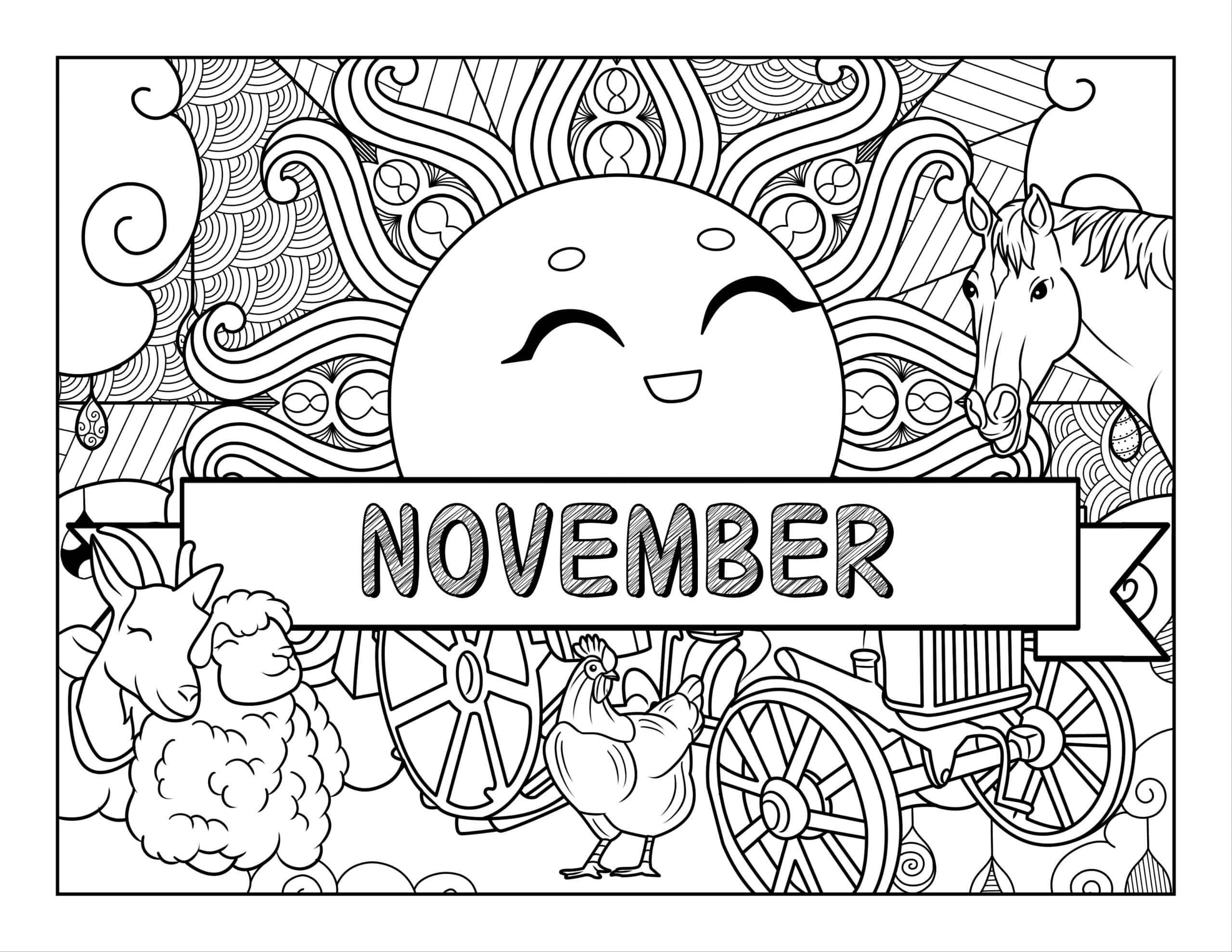 Coloring pages for november