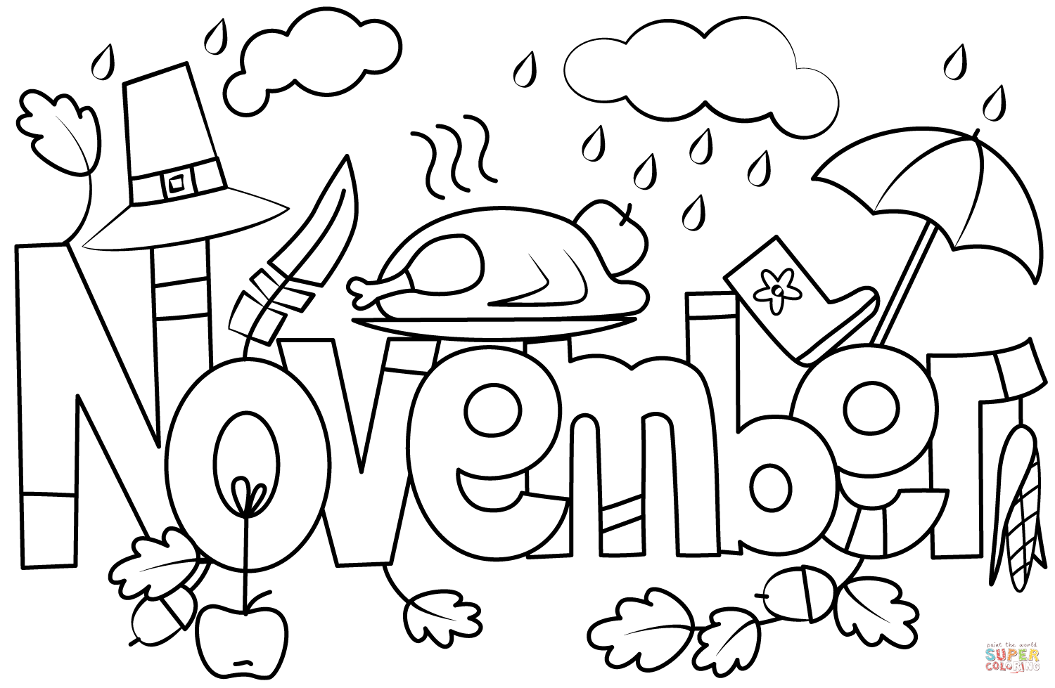 November coloring page free printable coloring pages