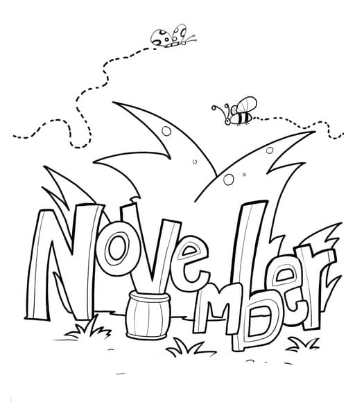 Print november coloring page