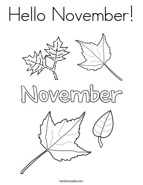 Hello november coloring page