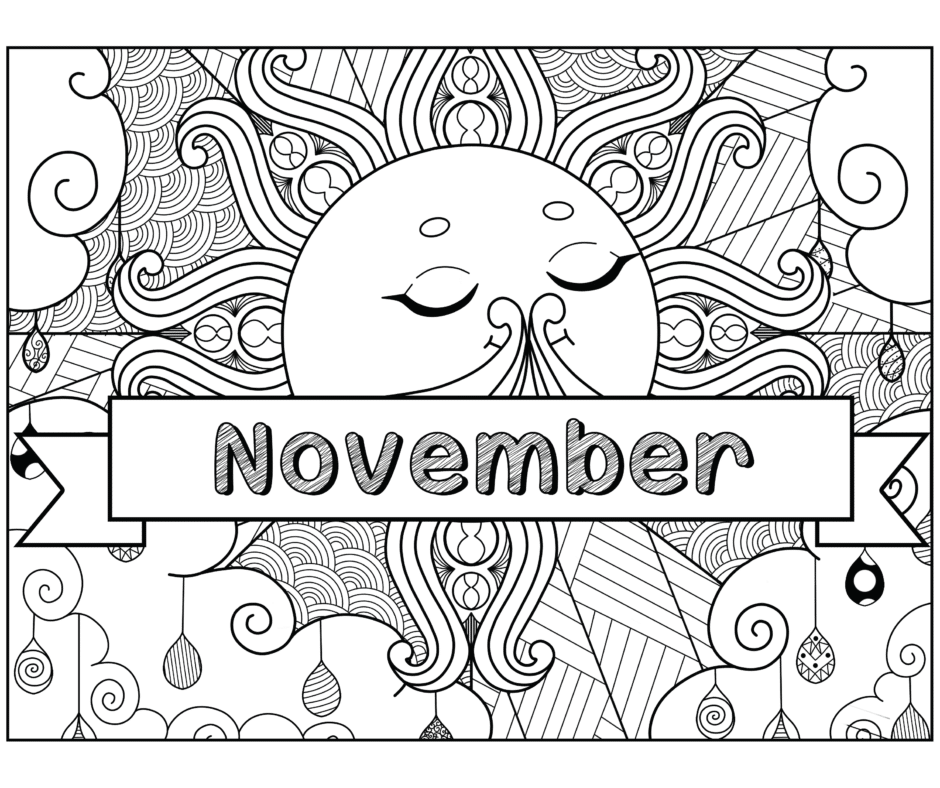 November coloring page printables