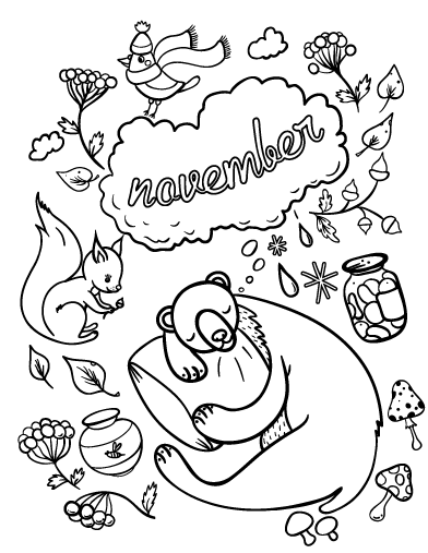 November coloring pages