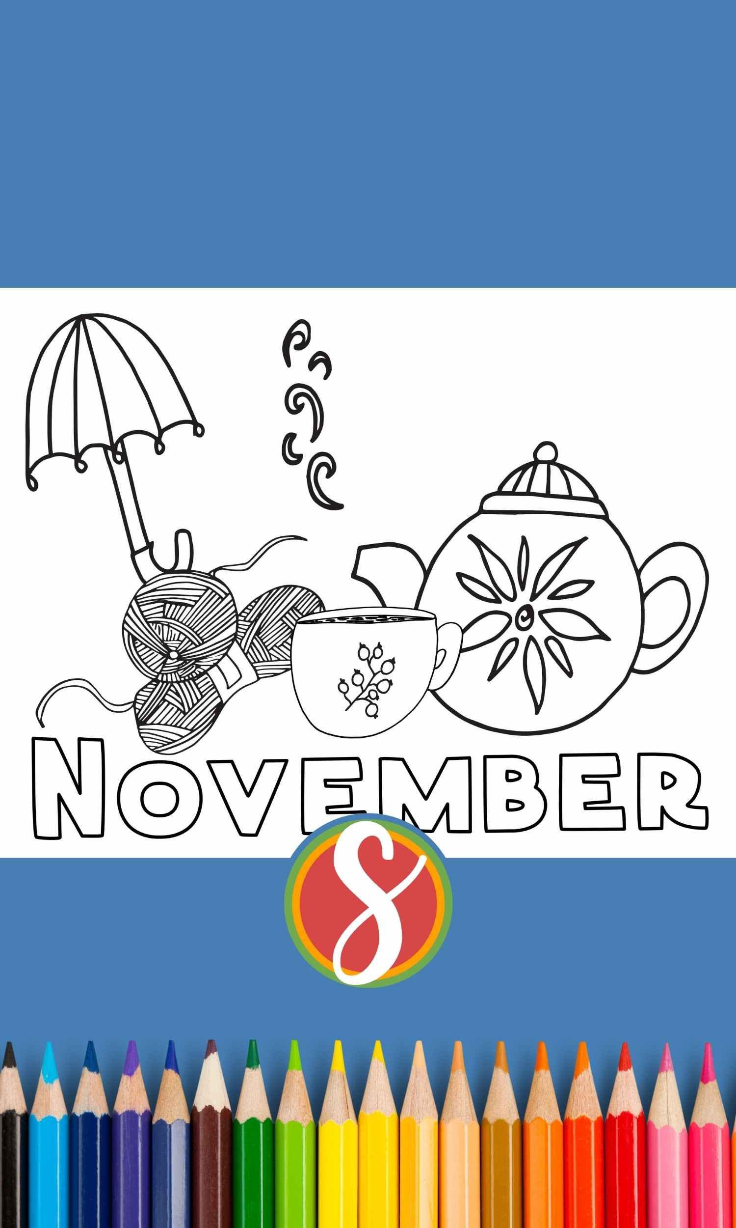 Free november coloring pages â stevie doodles