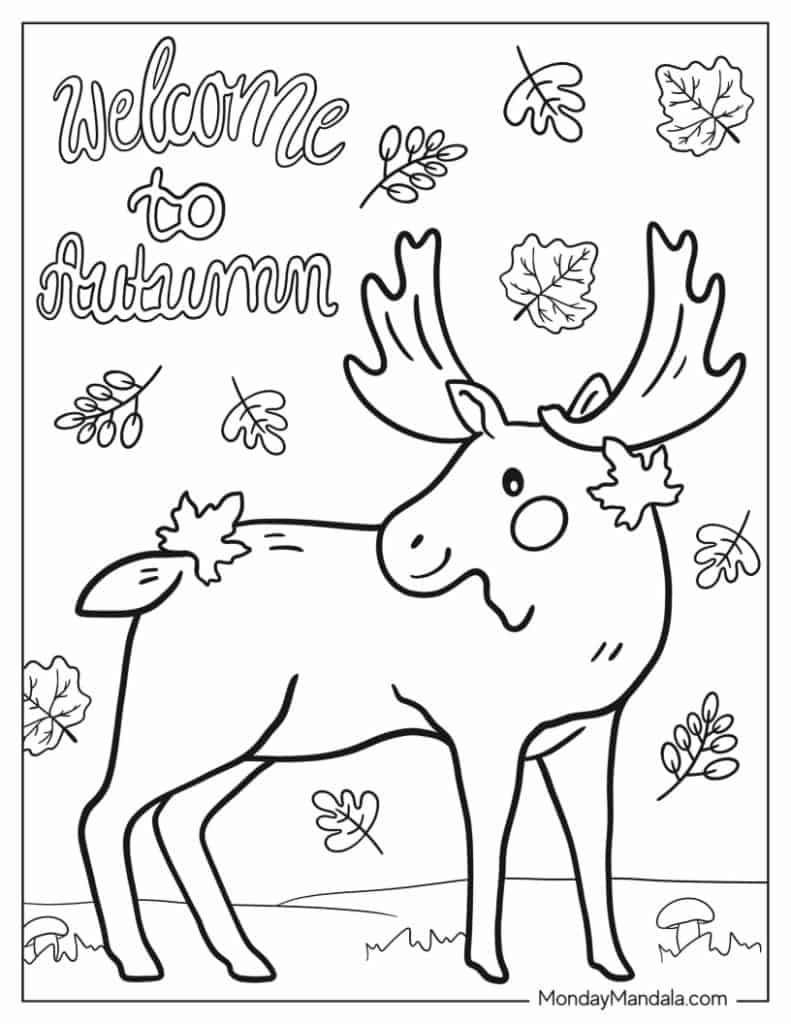 Autumn fall coloring pages free pdf printables