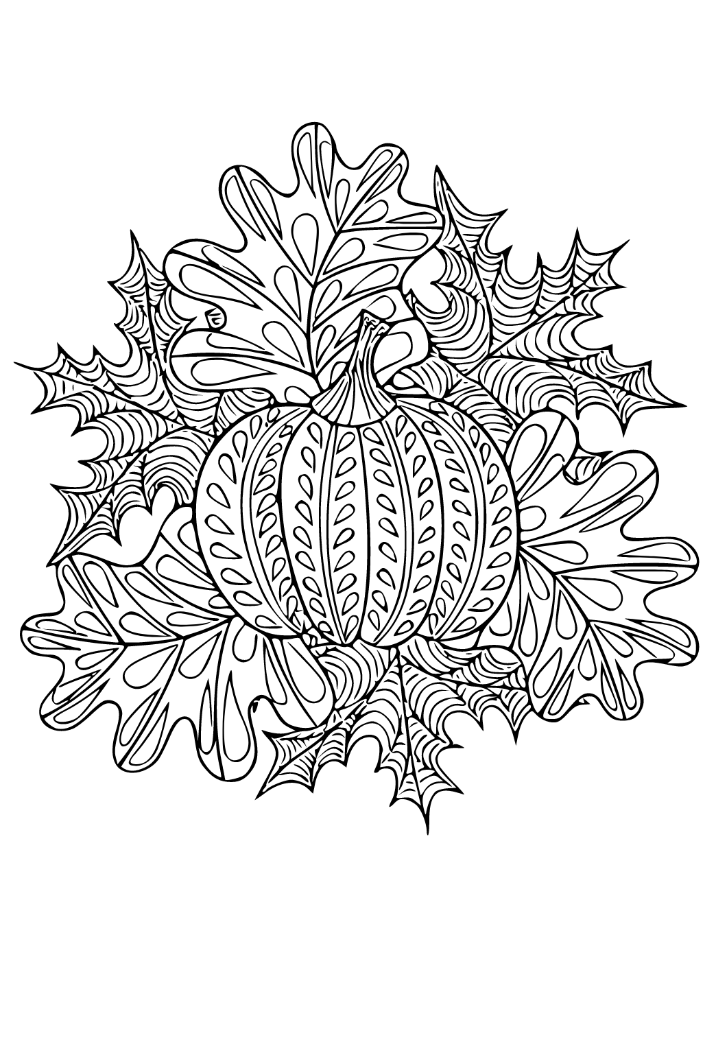 Free printable november pumpkin coloring page for adults and kids