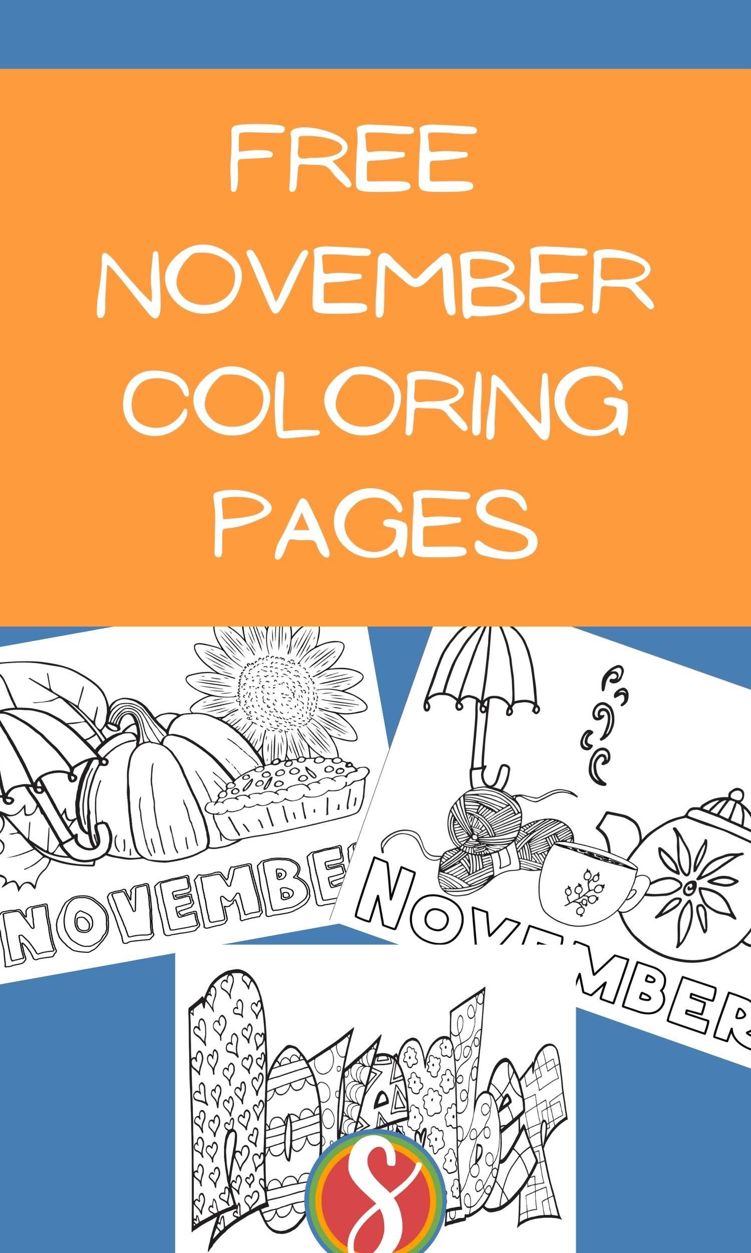 Free november coloring pages â stevie doodles