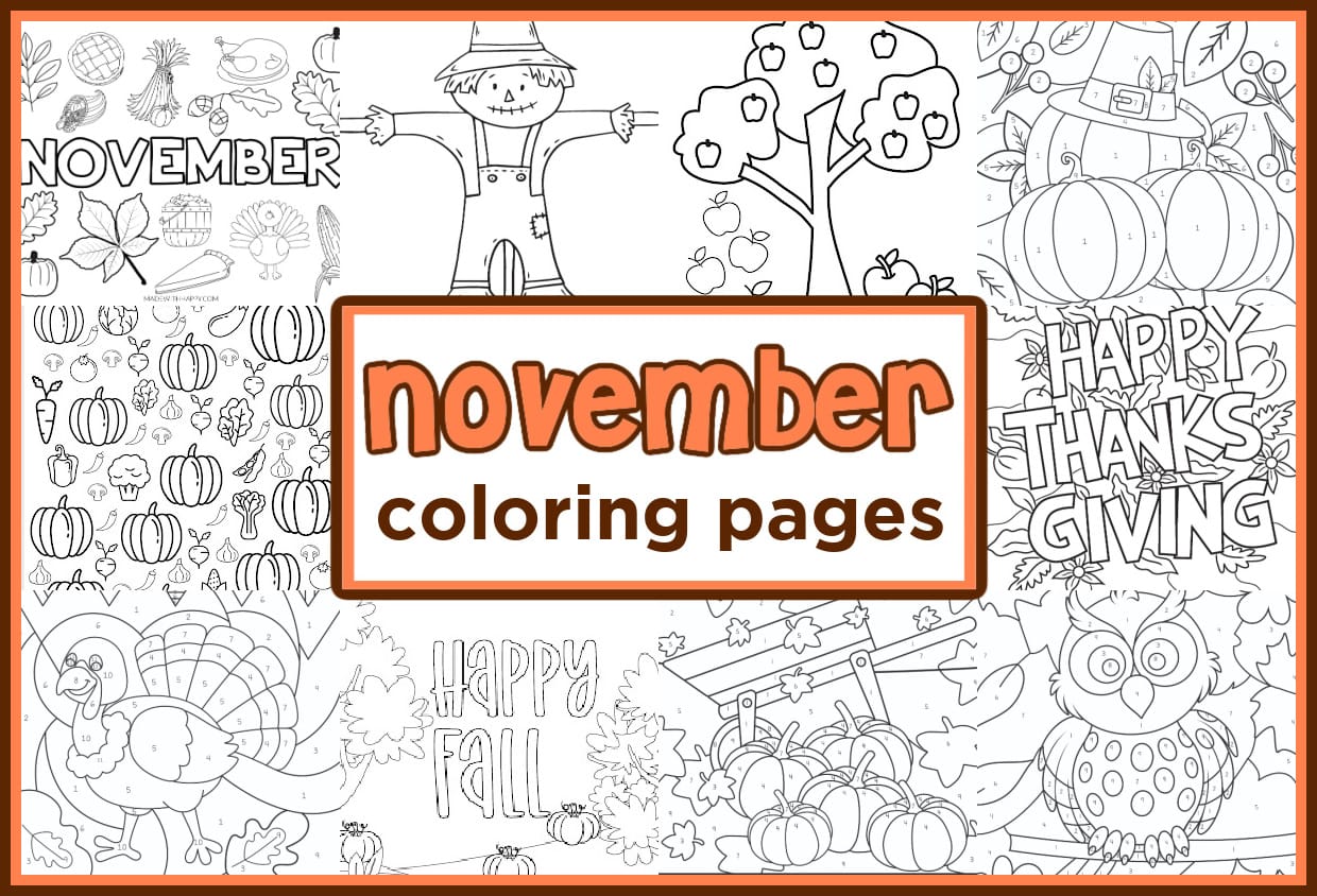 Free november coloring page printable fall coloring