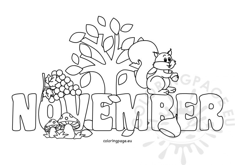 November coloring sheet printable coloring page