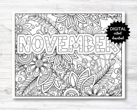 November habit tracker coloring sheet printable month habit tracker coloring sheet november coloring sheet printable onov