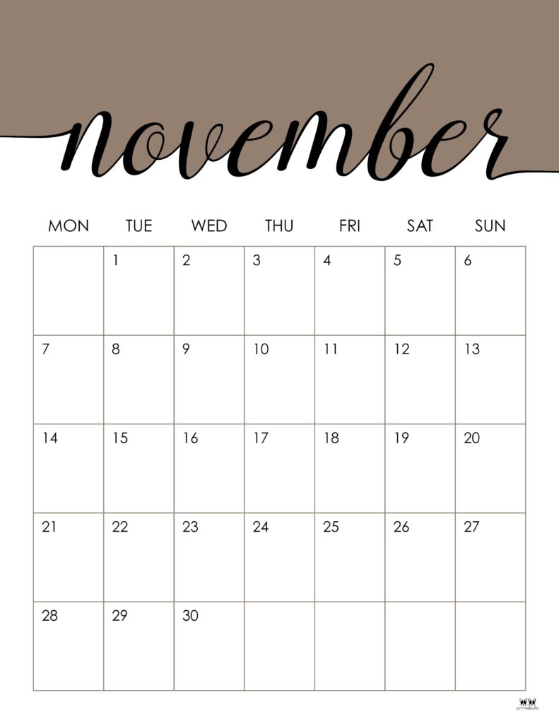 November calendars