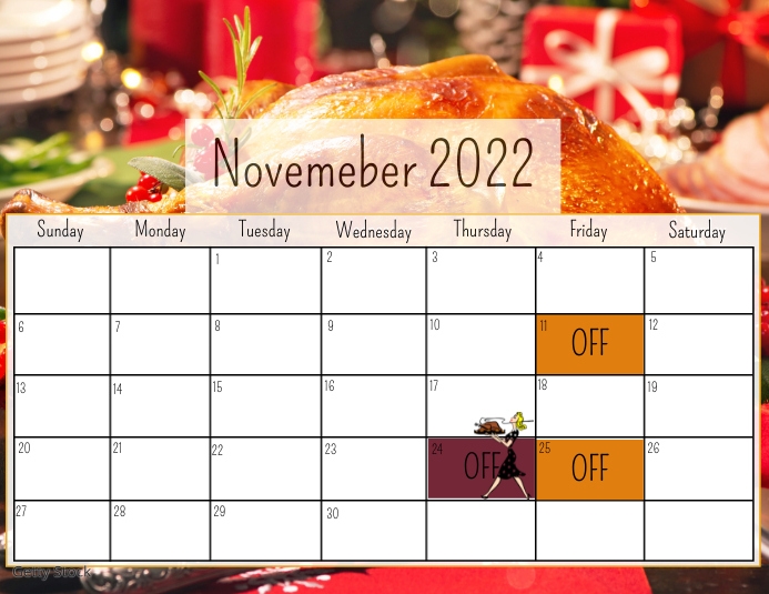 November calendar template