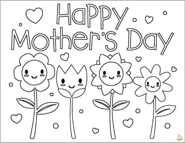 Happy mothers coloring pages