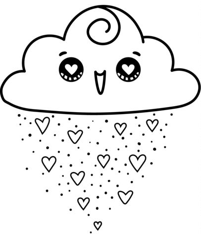 Kawaii cloud coloring page free printable coloring pages