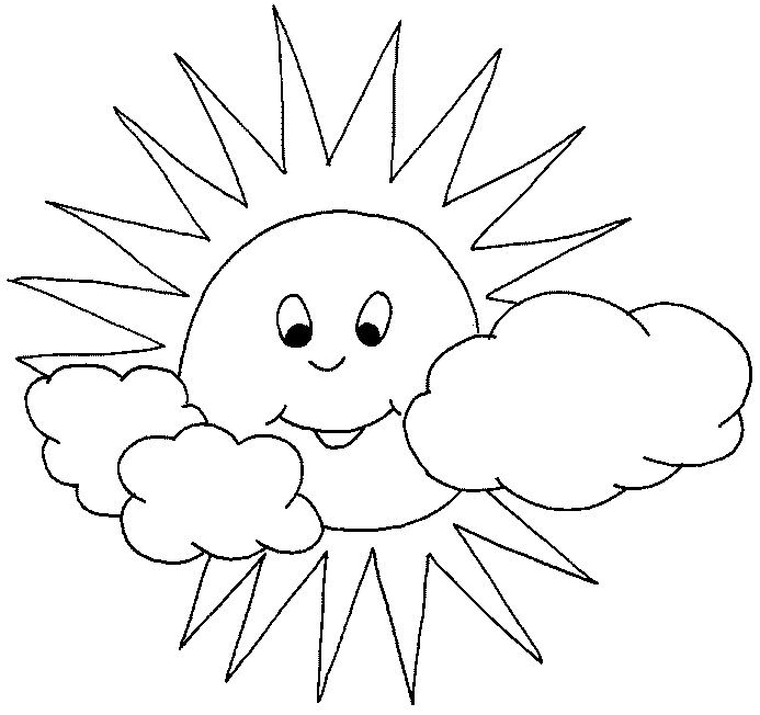 Dibujo de nube para colorear y pintar