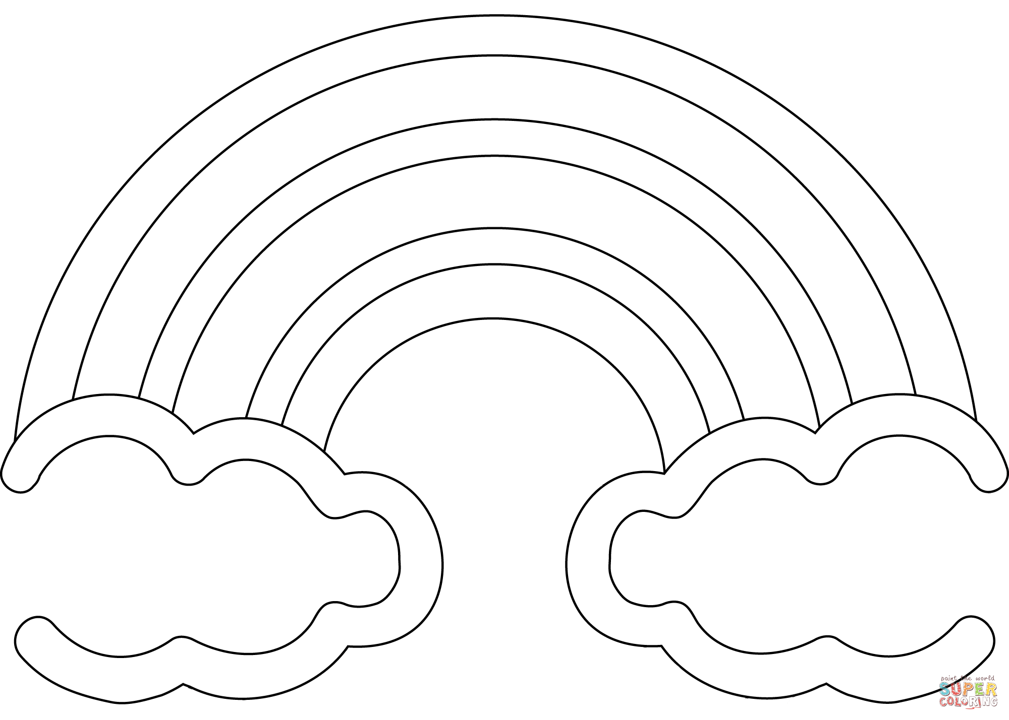 Dibujo de arcoiris con nubes para colorear dibujos para colorear imprimir gratis