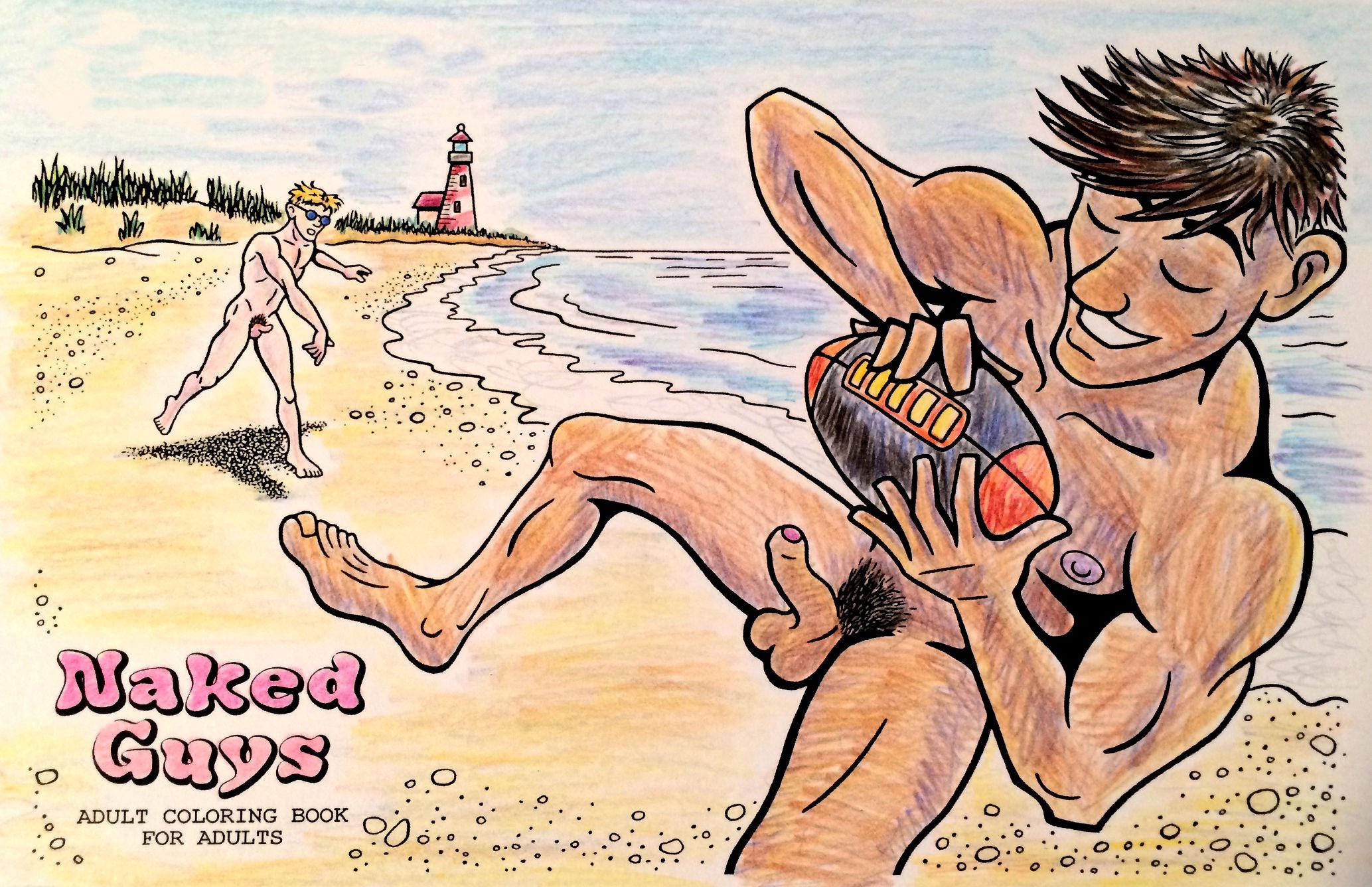 Just tossing the ol nerf around with the bros on the nude beach from the adult coloring book i made rgaybros