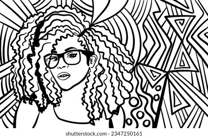 Girl coloring pages stock photos and pictures