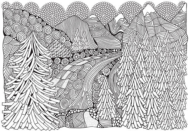 Adult coloring pages nature stock photos pictures royalty