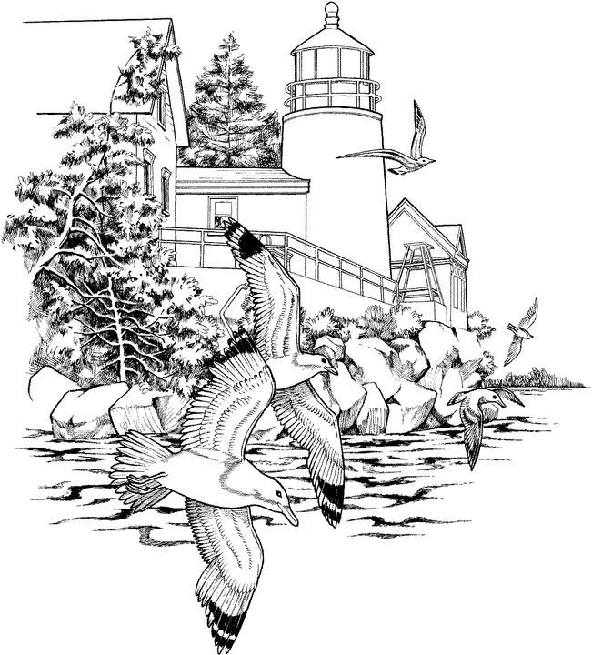 Landscape coloring pages