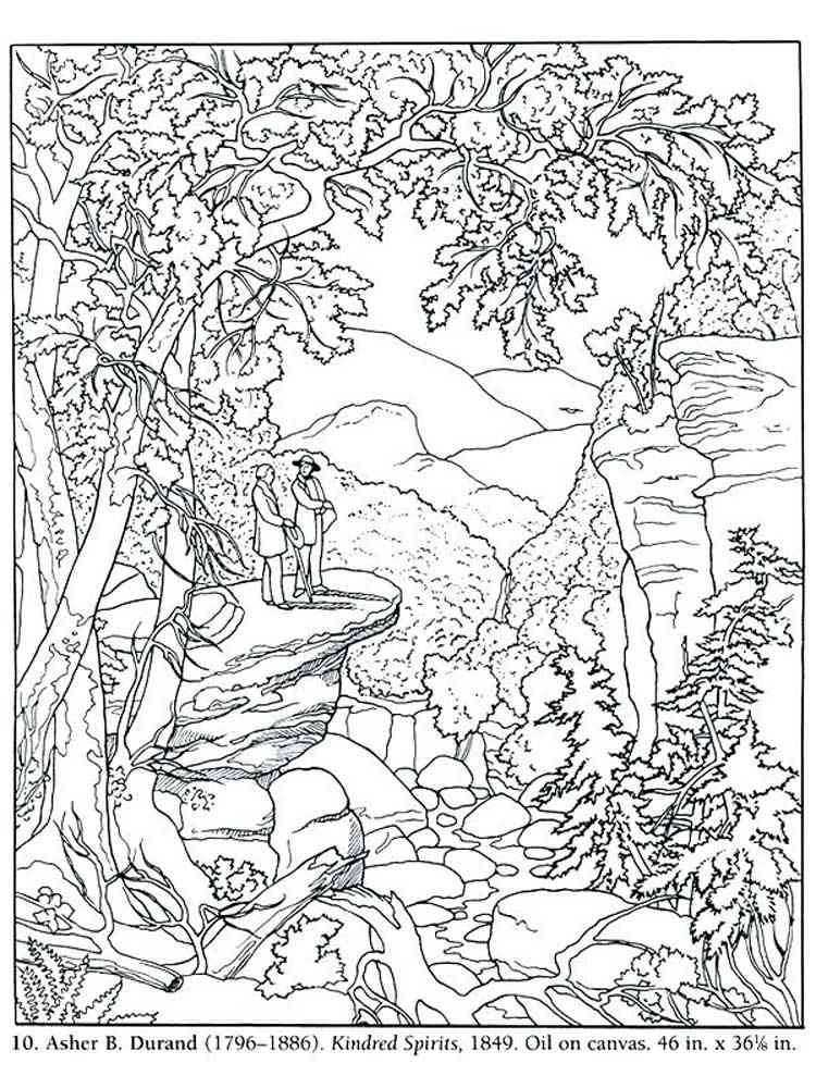 Nature coloring pages for adults