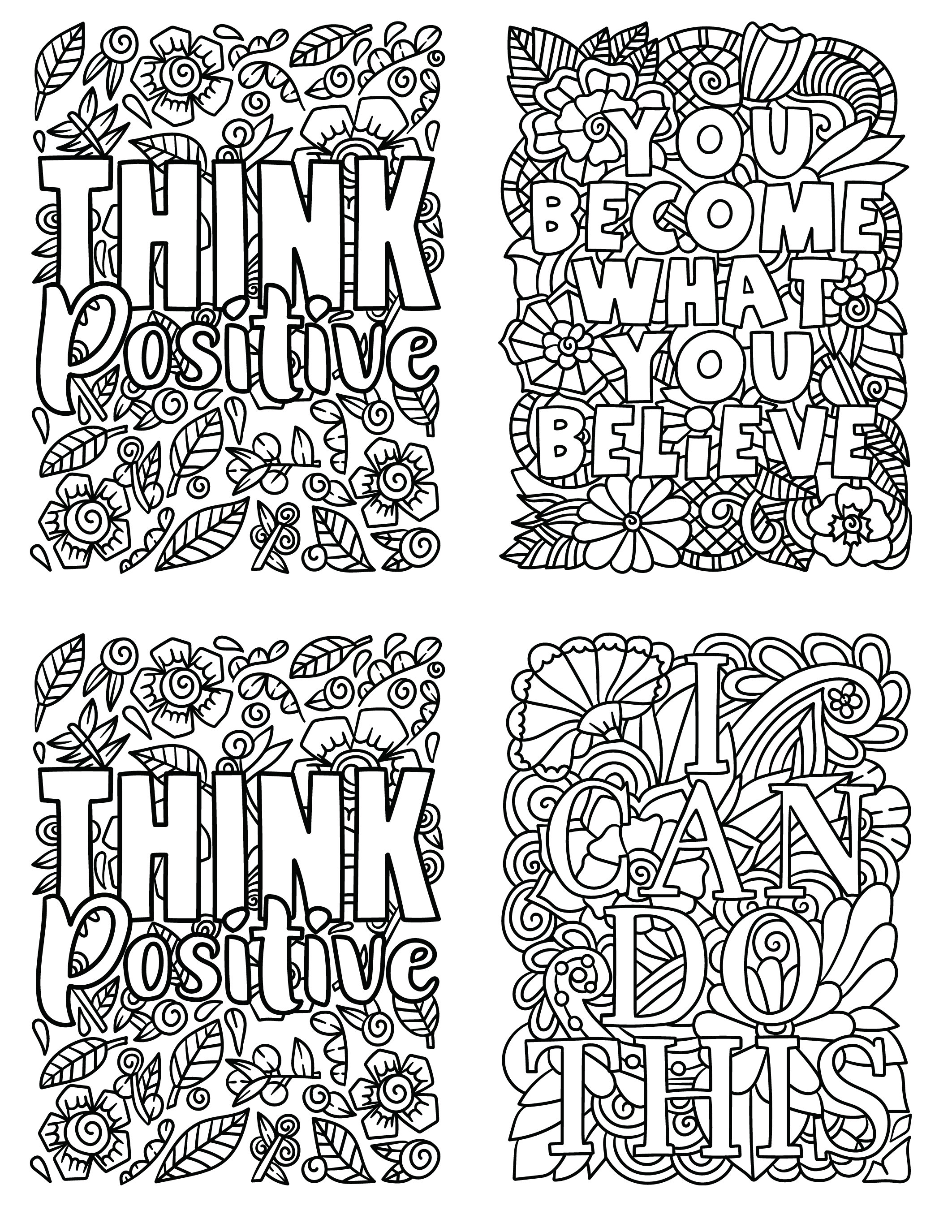 Inspirational coloring pages instant download