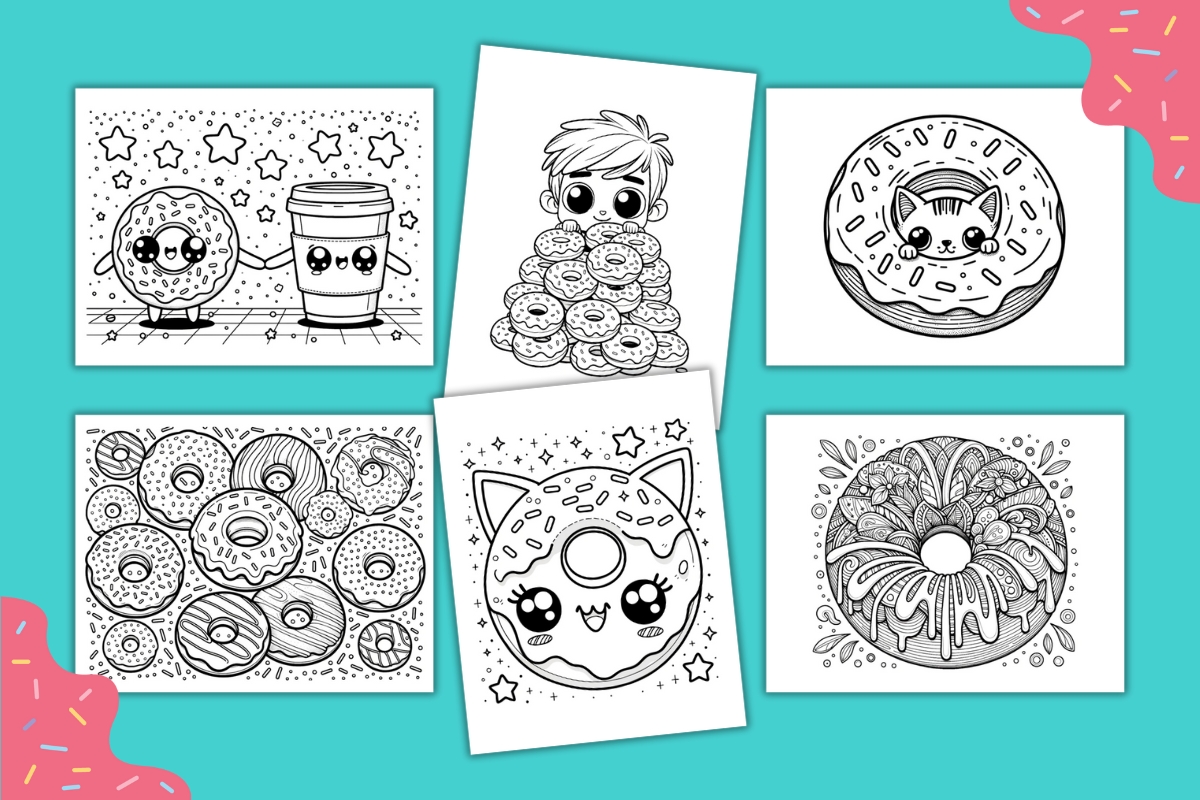 Free donut coloring pages