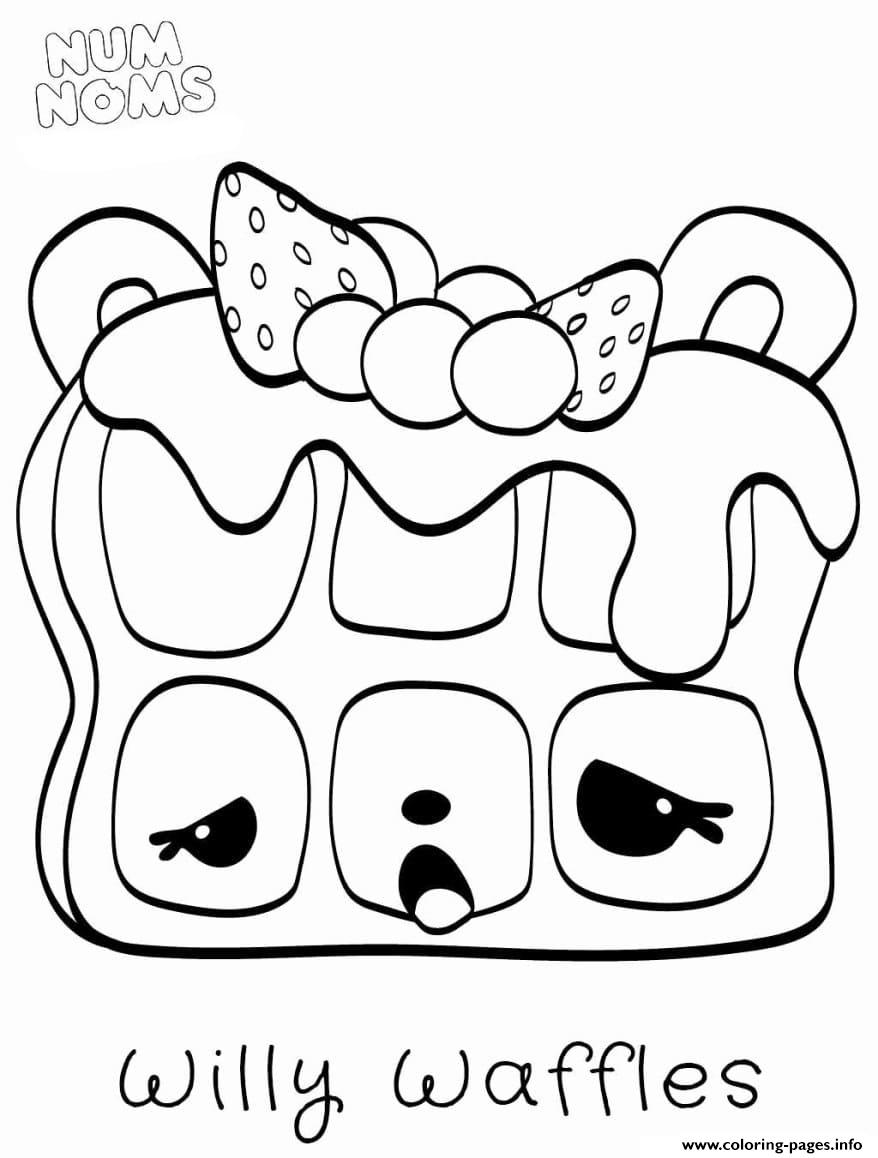 Willy waffles num noms coloring page printable