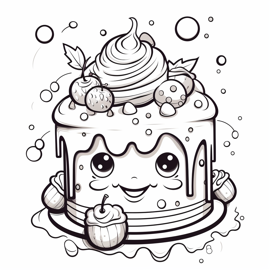 Cake coloring pages