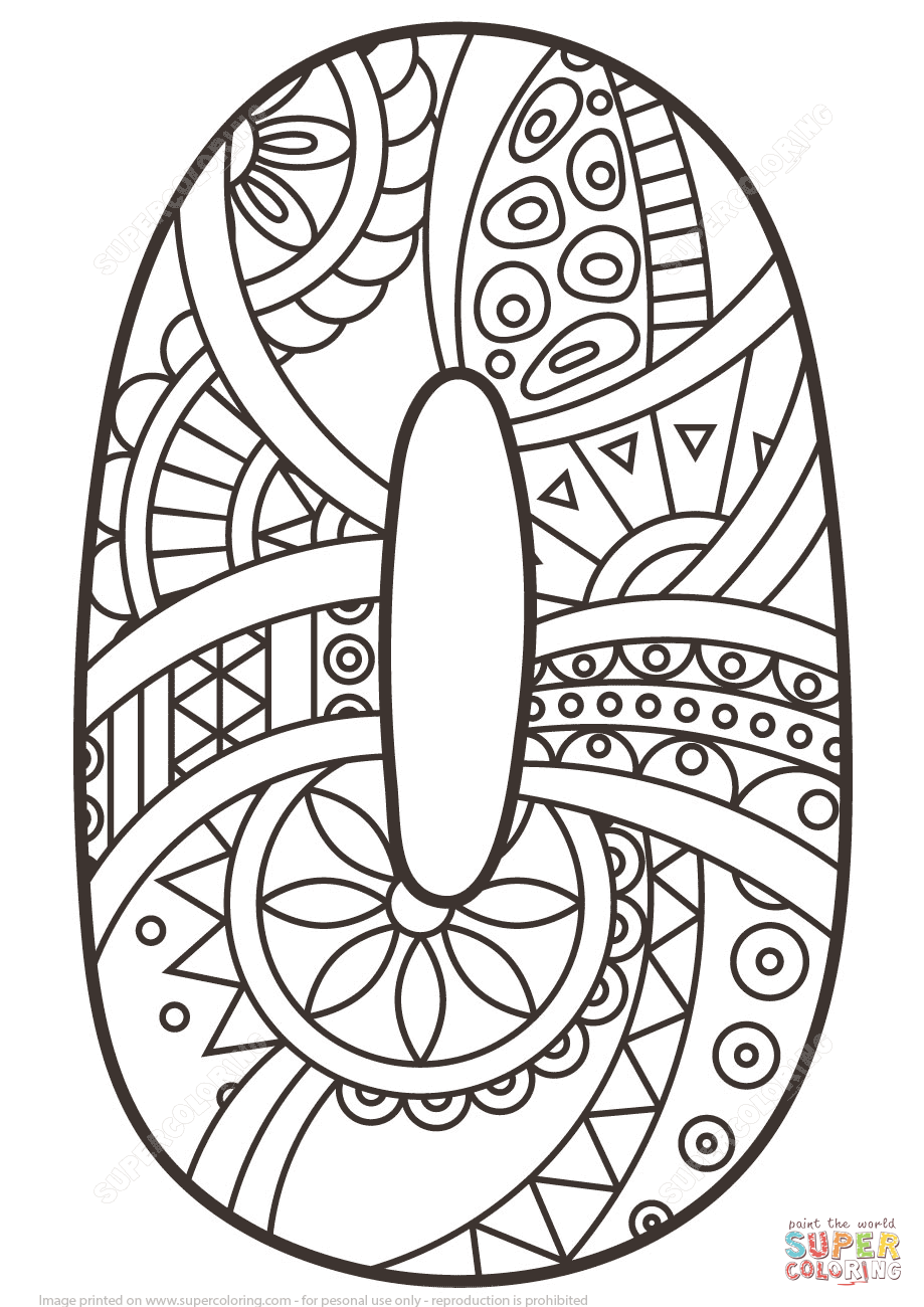 Number zentangle coloring page free printable coloring pages