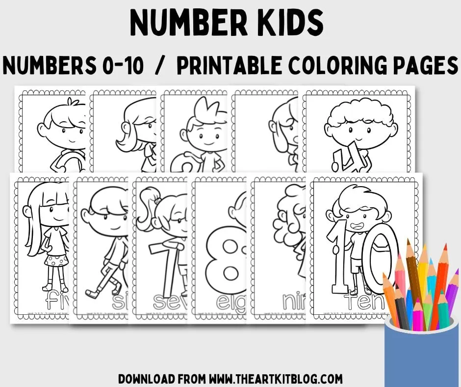 Numbers to number kids coloring pages free printable â the art kit