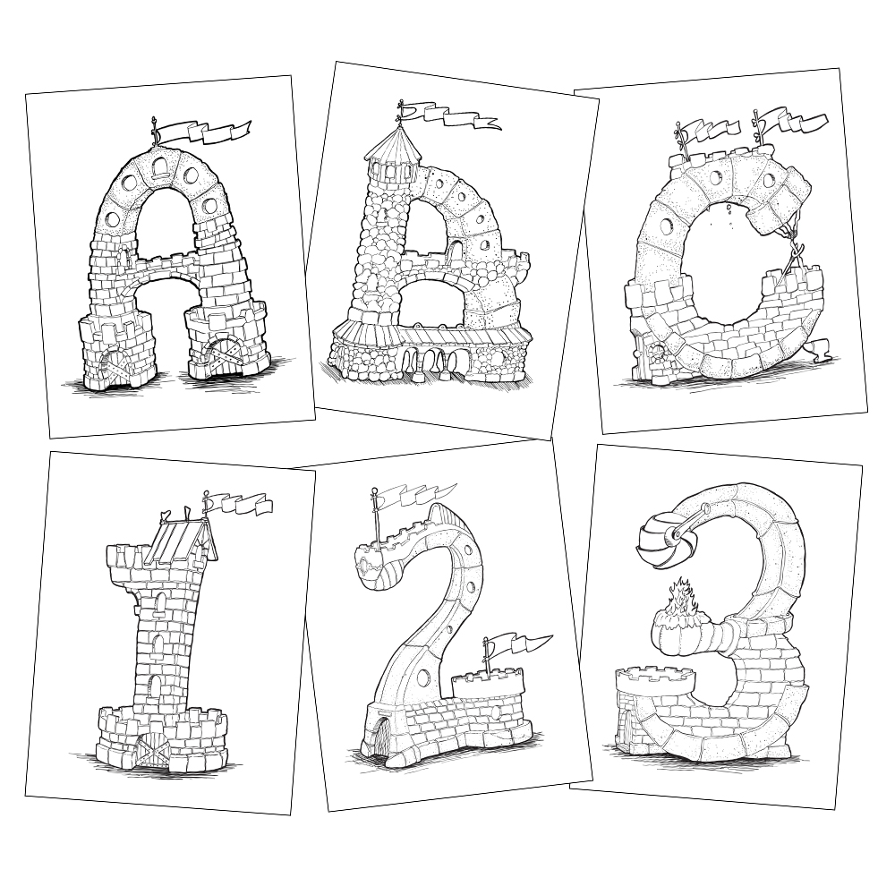 Castle abc coloring books