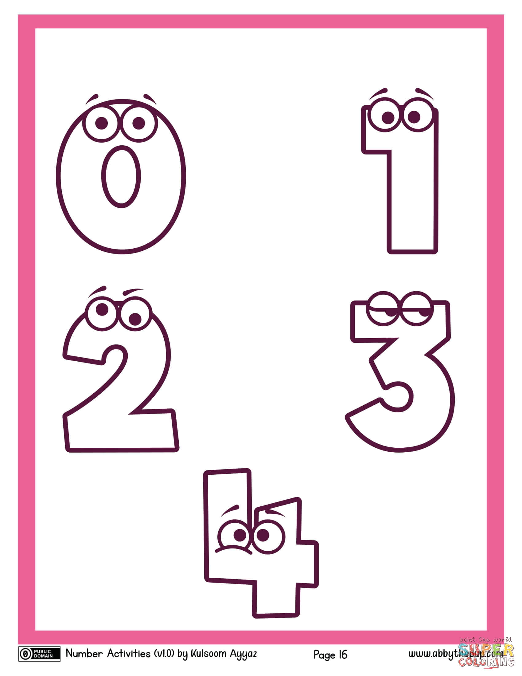 Numbers coloring page free printable coloring pages