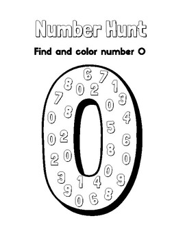 Number hunt fun worksheets for learning and coloring numbers