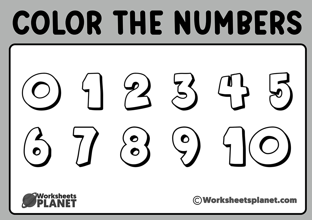 Coloring numbers workshhets from to coloring pages for children