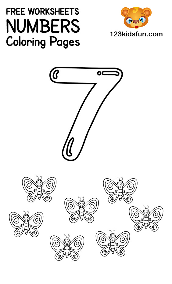 Free printable number coloring pages