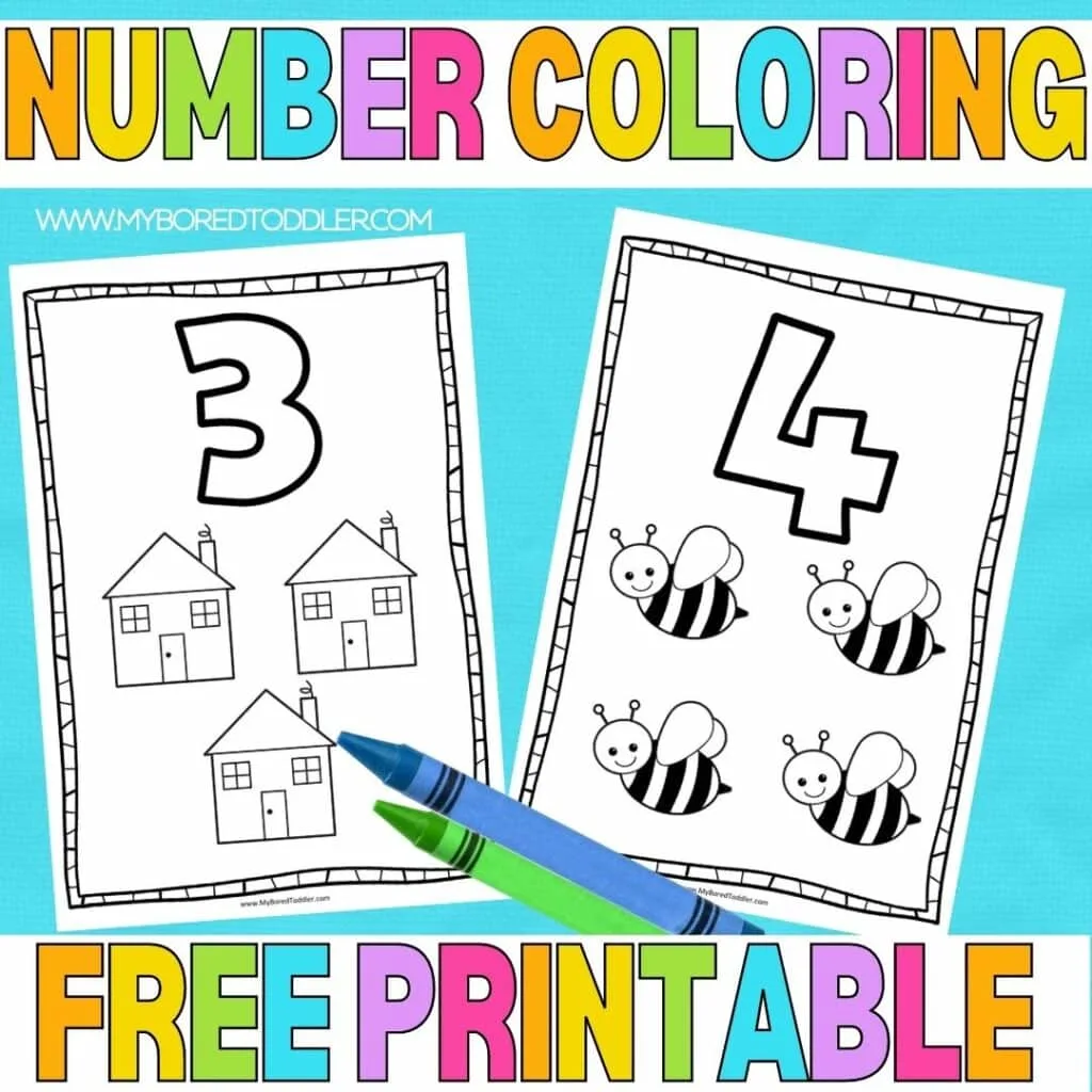 Free printable numbers to ten coloring sheets