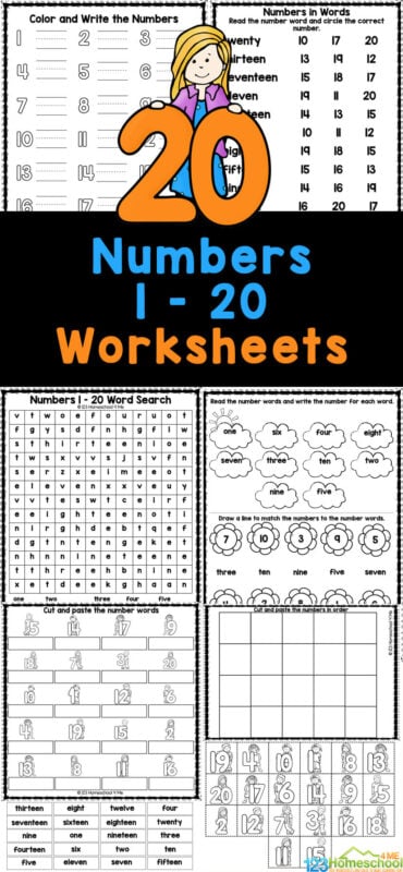 Free printable numbers to worksheets