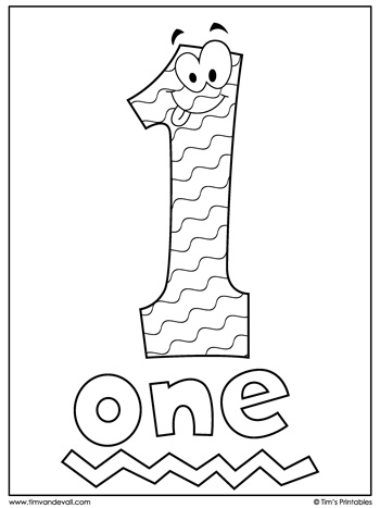 Number coloring pages â tims printables