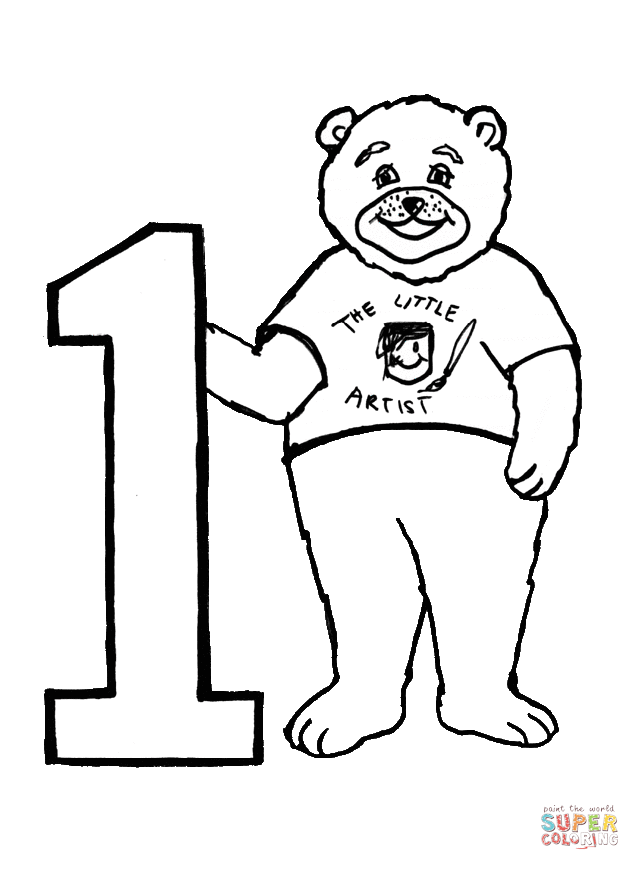 Number coloring page free printable coloring pages