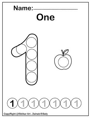 Number one dot marker coloring page activity preschool activities printable numbers preschool dot marker activities