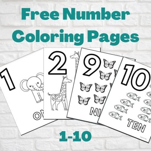 Preschool number coloring pages