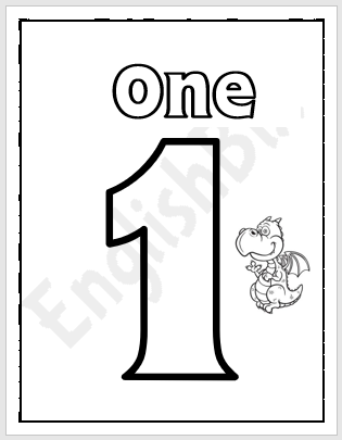 Number coloring page for kids